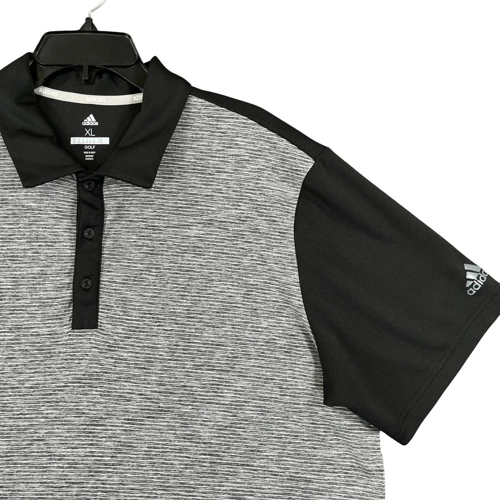 Adidas Golf Performance Polo Shirt Mens XL Grey Short Sleeve Athletic Course